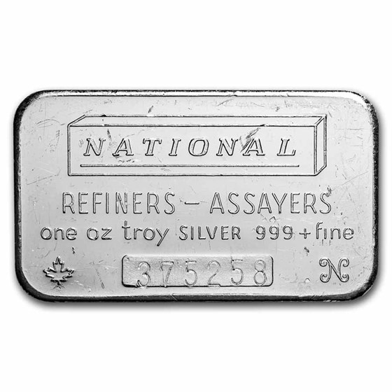 Buy 1 oz Silver Bar - National Refiners-Assayers (Canada) | APMEX