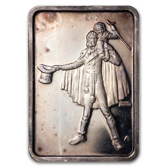 1 oz Silver Bar - Norman Rockwell (Random Motif) 1 oz Silver Bar - Norman Rockwell (Random Motif)