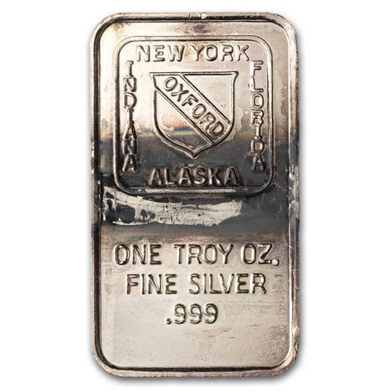 1 oz Silver Bar - Oxford Mint (Random Motif, Scruffy) 1 oz Silver Bar - Oxford Mint (Random Motif, Scruffy)