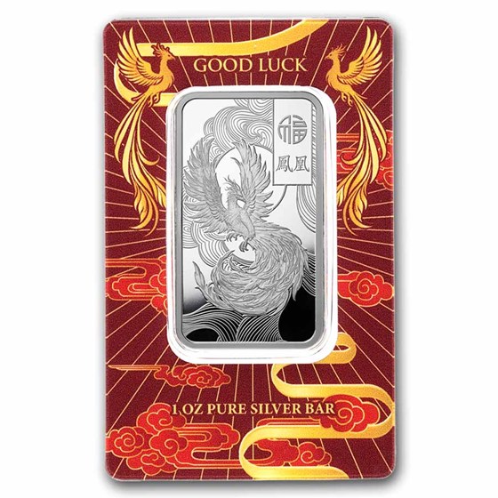 Buy 1 oz Silver PAMP Suisse Good Luck Phoenix Bar | APMEX