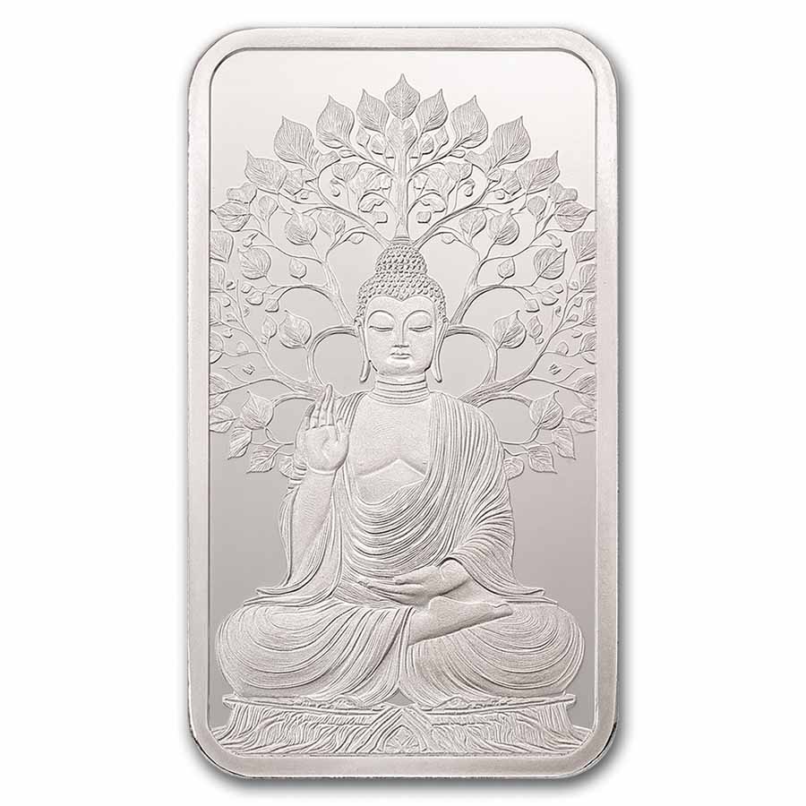 PAMP Suisse 1オンス シルバーバー|アッセーカードの幸運な仏 1oz Pure Silver Bar - The Buddha | PAMP