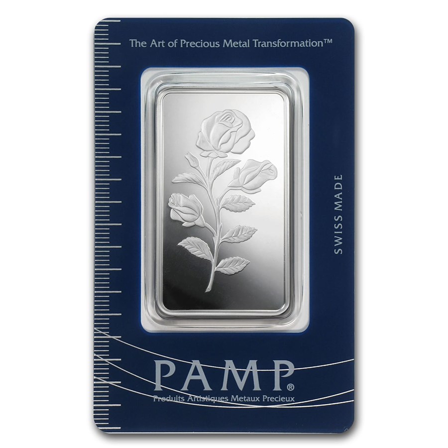 1 oz Silver Bar - PAMP Suisse (Rosa, In Assay)
