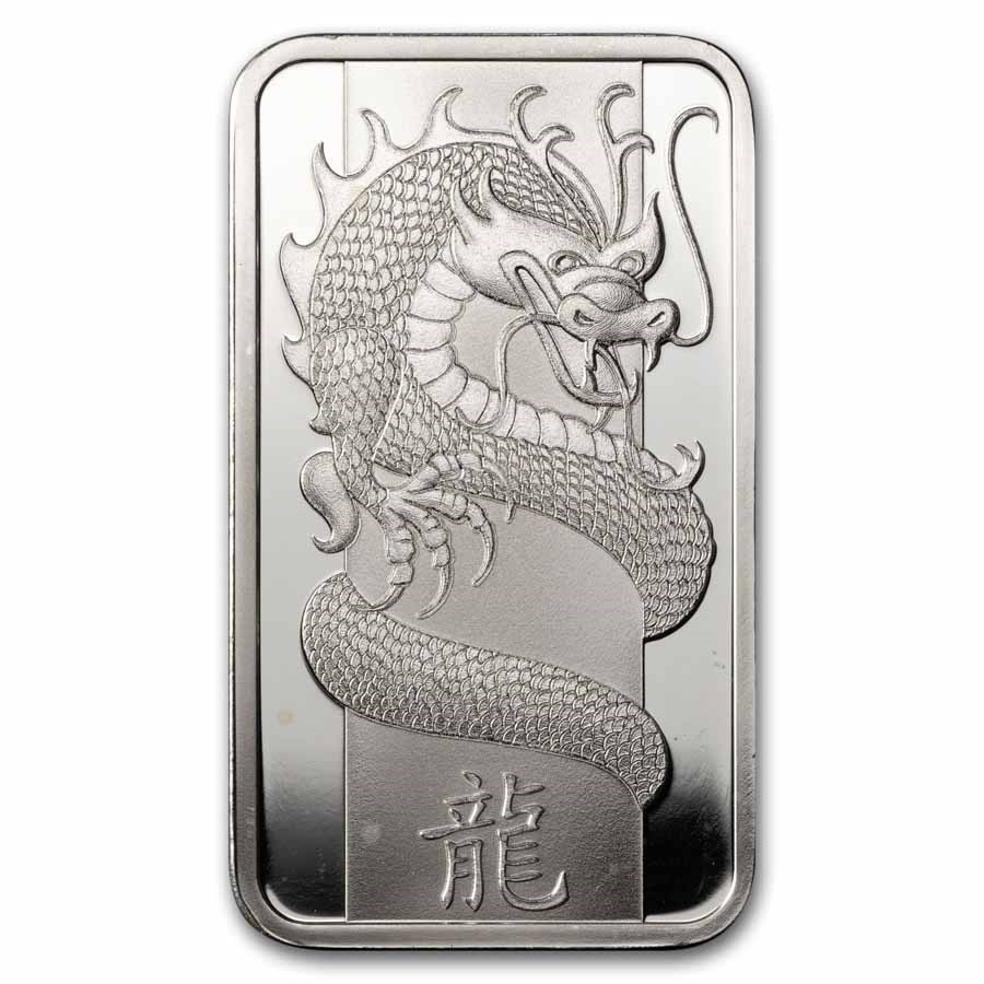 1 oz Silver Bar - PAMP Suisse (Year of the Dragon/ Scruffy)