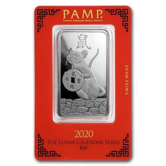 1 oz Silver Bar - PAMP Suisse (Year of the Rat) 1 oz Silver Bar - PAMP Suisse (Year of the Rat)