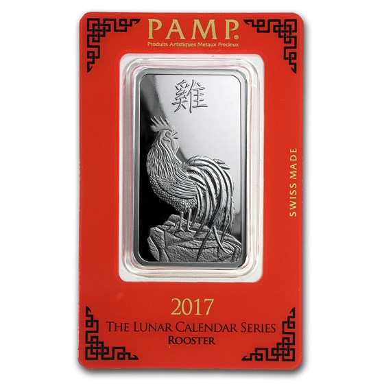 1 oz Silver Bar - PAMP Suisse (Year of the Rooster) 1 oz Silver Bar - PAMP Suisse (Year of the Rooster)