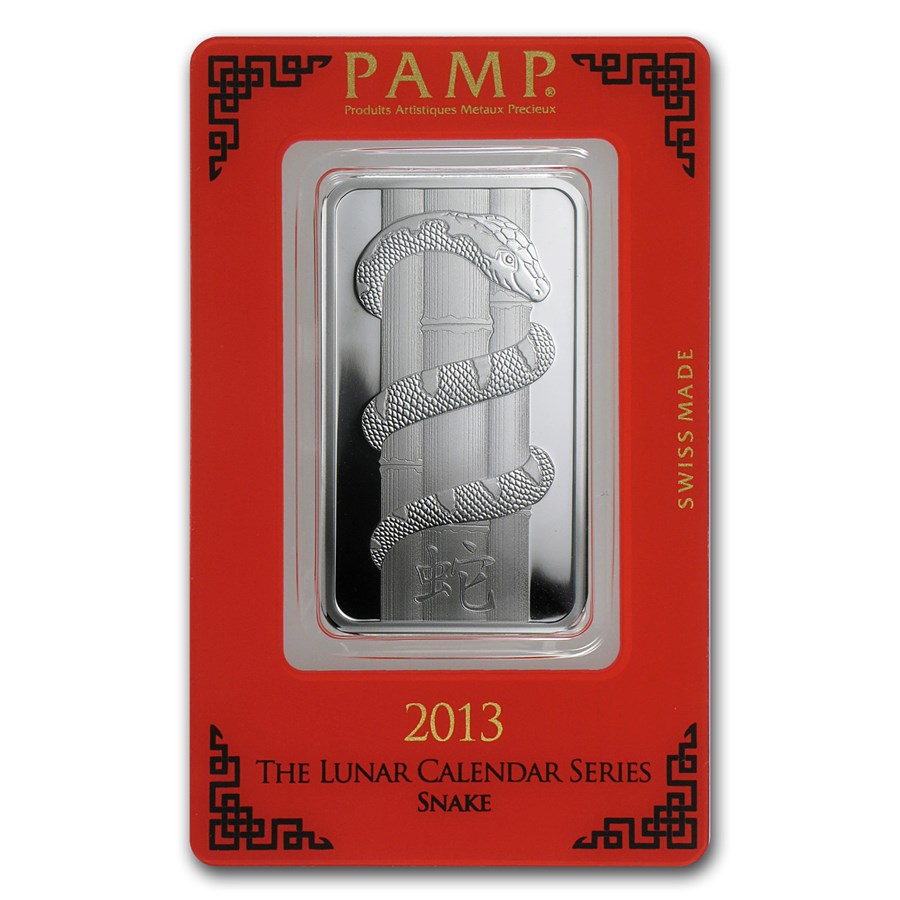 1 oz Silver Bar - PAMP Suisse (Year of the Snake)