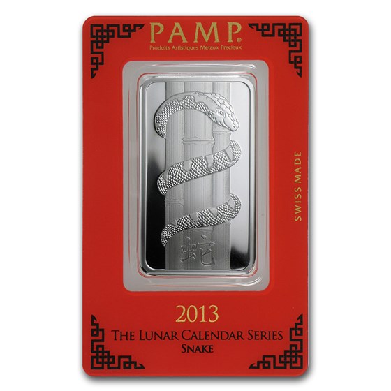 1 oz Silver Bar - PAMP Suisse (Year of the Snake) 1 oz Silver Bar - PAMP Suisse (Year of the Snake)