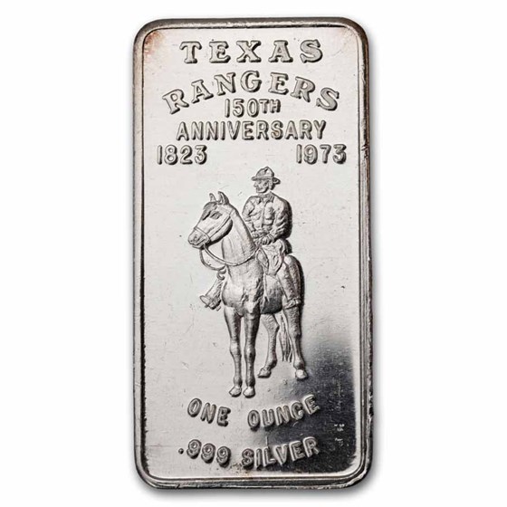 1 oz Silver Bar - Patrick Mint (Texas Rangers 150th Anniversary)