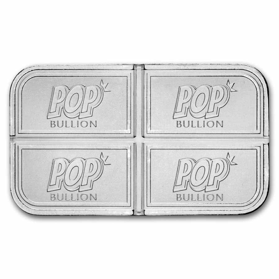 1 oz Silver Bar - POP Bullion - Divisible Quarter Pieces
