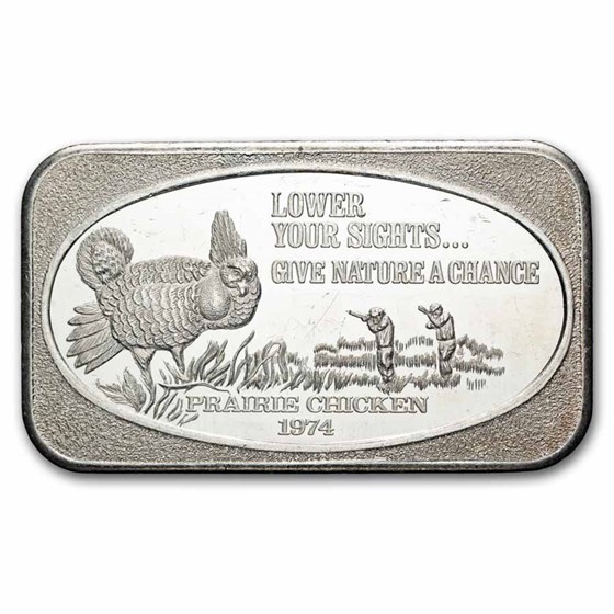 1 oz Silver Bar - Prairie Chicken (U.S. Silver Corporation)