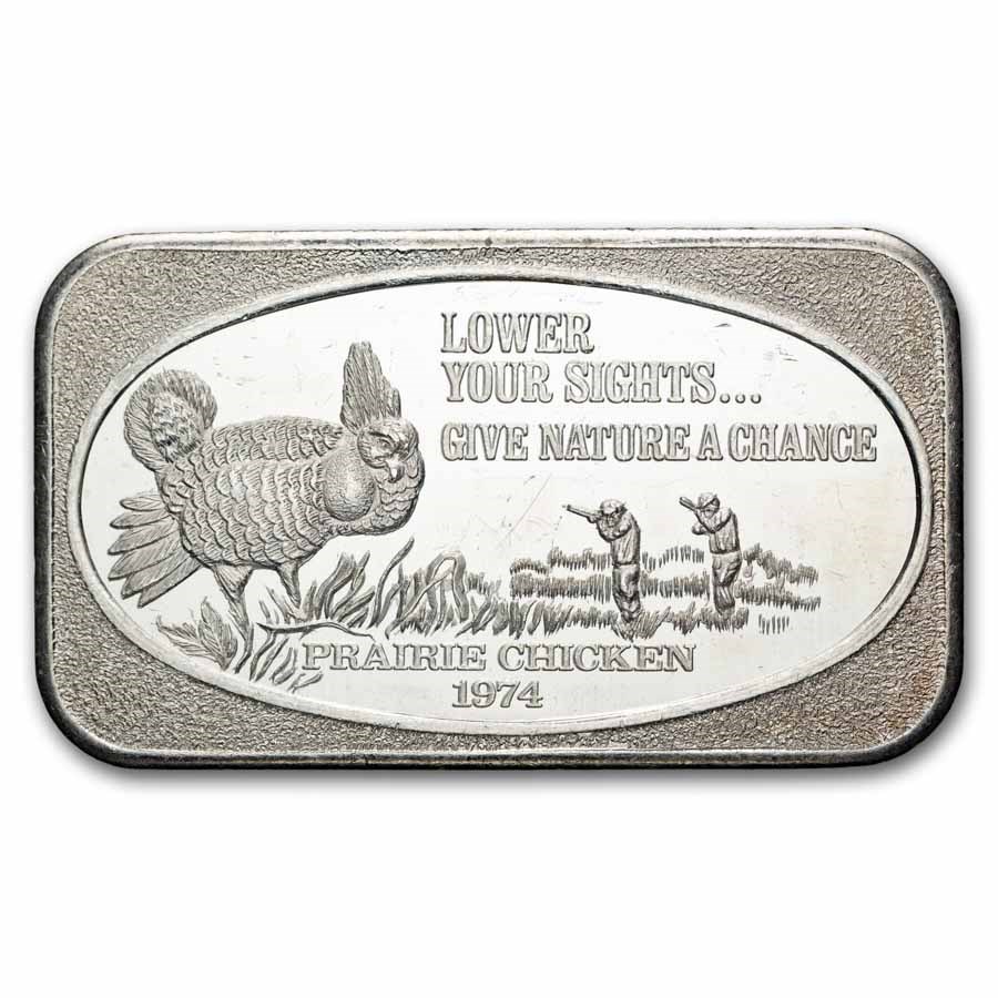 1 oz Silver Bar - Prairie Chicken (U.S. Silver Corporation)