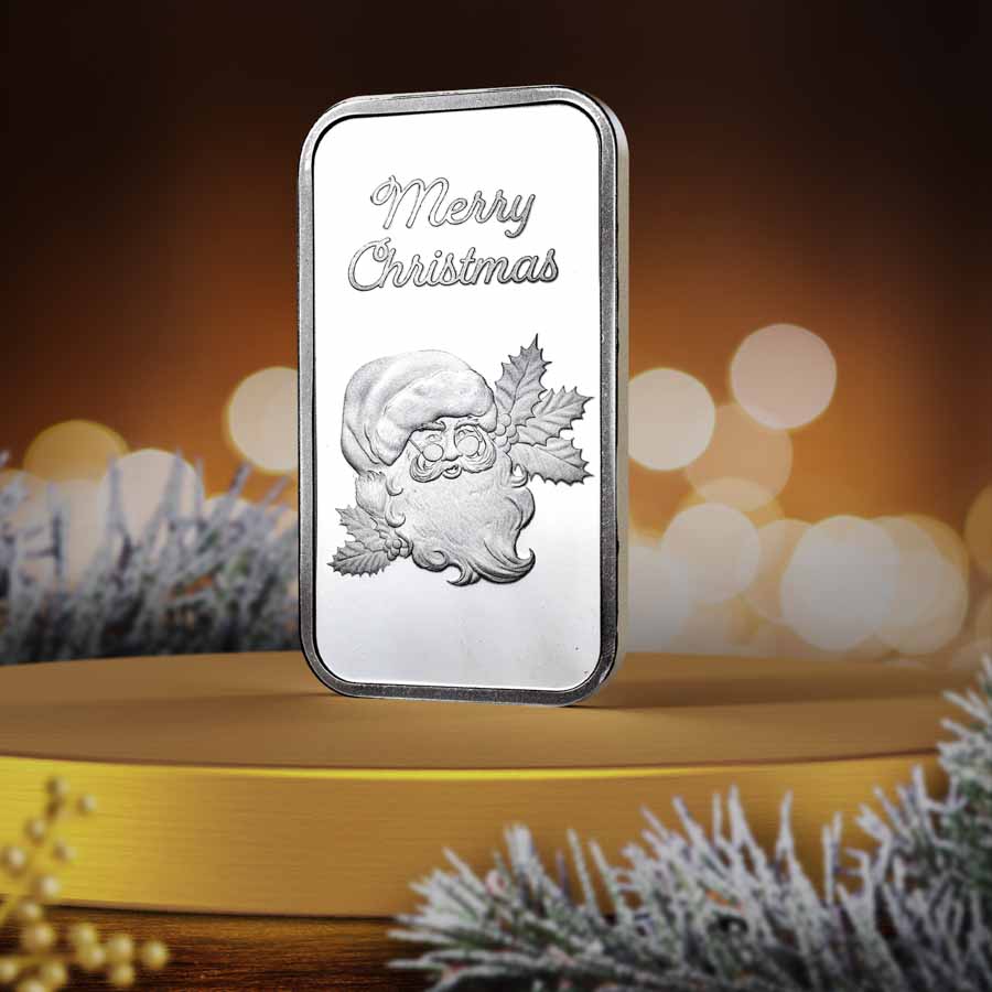 Buy 1 oz Silver Santa Claus Bar | APMEX