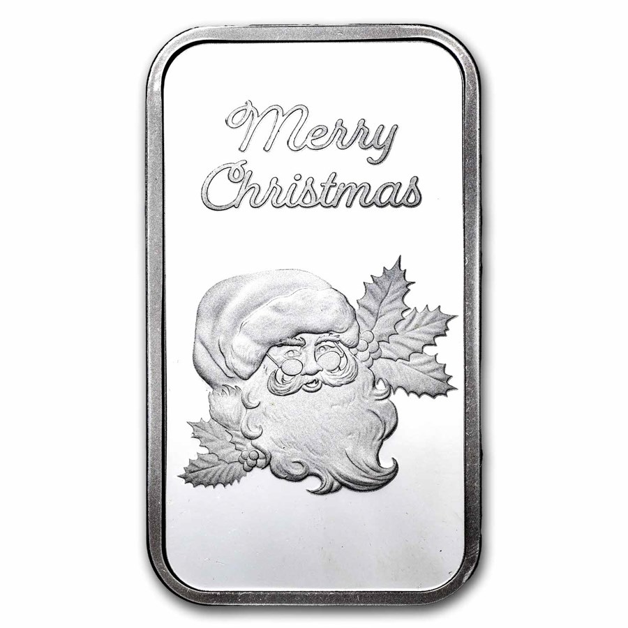 1 oz Silver Bar - Santa