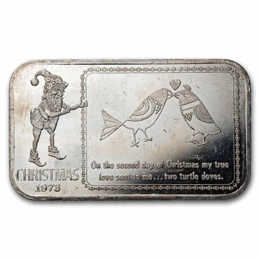 1 oz Silver Bar - Second Day of Christmas (U.S. Silver Corp.)