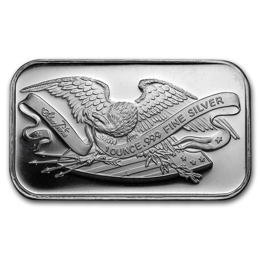 1 oz Silver Bar - SilverTowne Retro Eagle & Shield