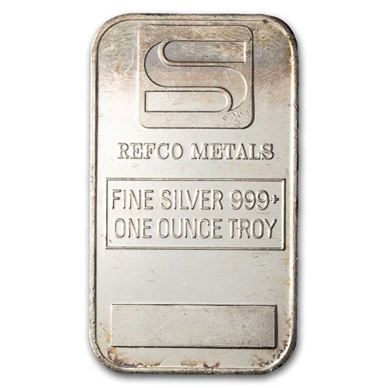 1 oz Silver Bar - Simmons REFCO Metals 1 oz Silver Bar - Simmons REFCO Metals