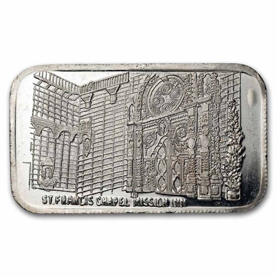 1 oz Silver Bar - St. Francis Chapel Mission Inn (Golden State)
