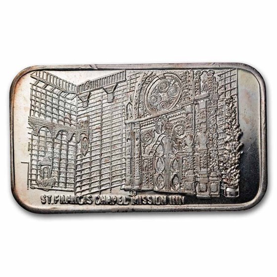 1 oz Silver Bar - St. Francis Chapel Mission Inn (Random Reverse)