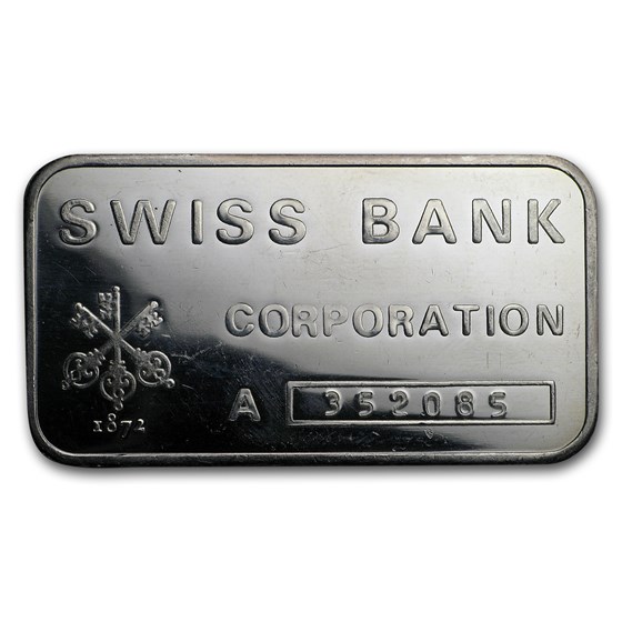 1 oz Silver Bar - Swiss Bank Corporation 1 oz Silver Bar - Swiss Bank Corporation