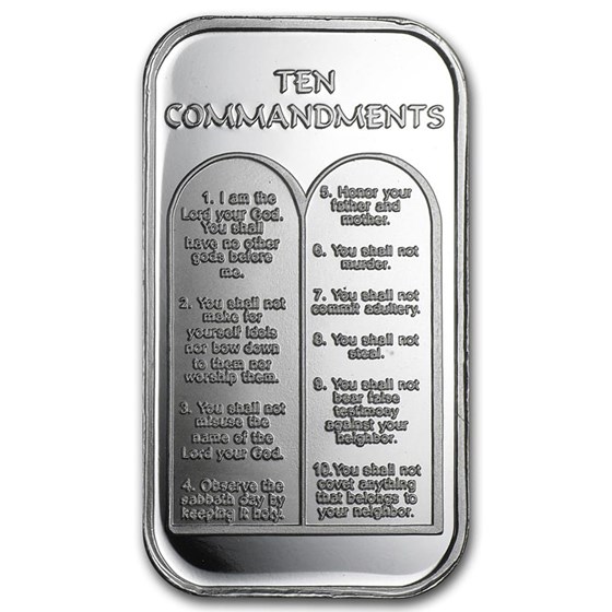 1 oz Silver Bar - Ten Commandments 1 oz Silver Bar - Ten Commandments