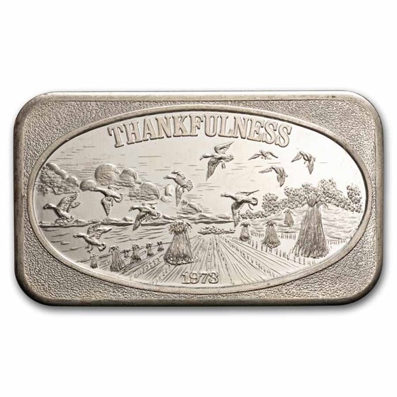 1 oz Silver Bar - Thankfulness (U.S. Silver Corporation)