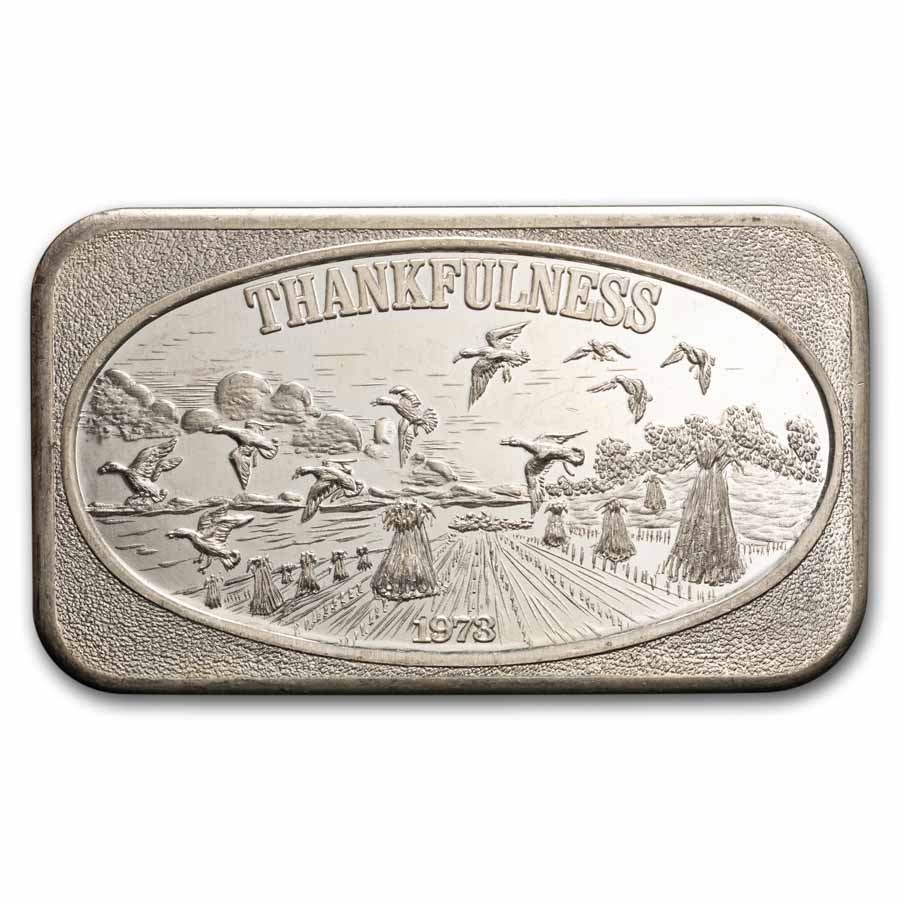 1 oz Silver Bar - Thankfulness (U.S. Silver Corporation)