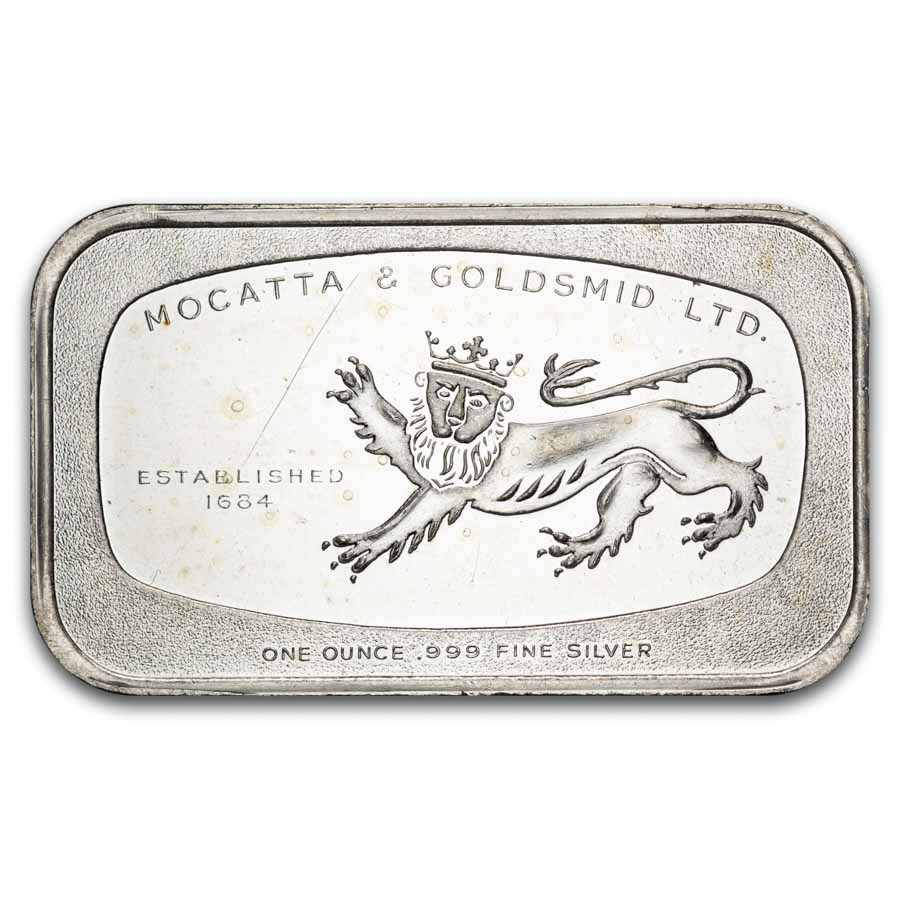 1 oz Silver Bar - The Chartered Mint Ltd. (Mocatta Metals Corp)