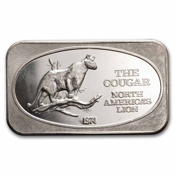 1 oz Silver Bar - The Cougar (U.S. Silver Corporation)