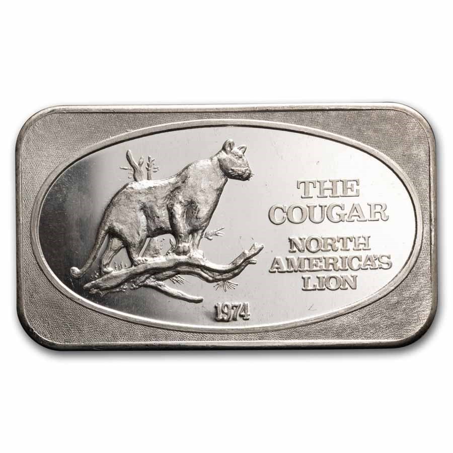 1 oz Silver Bar - The Cougar (U.S. Silver Corporation)