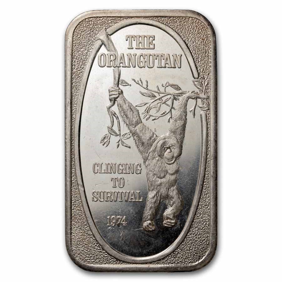 1 oz Silver Bar - The Orangutan (U.S. Silver Corporation)