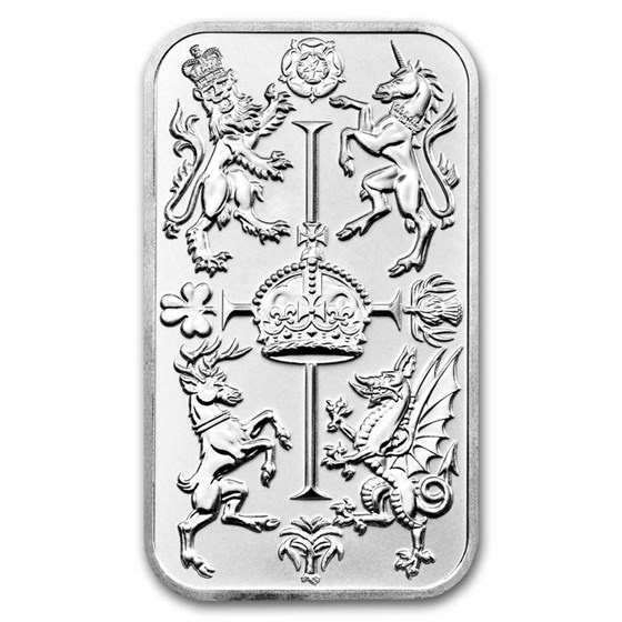 1 oz Silver Bar - The Royal Mint Celebration Bar 1 oz Silver Bar - The Royal Mint Celebration Bar