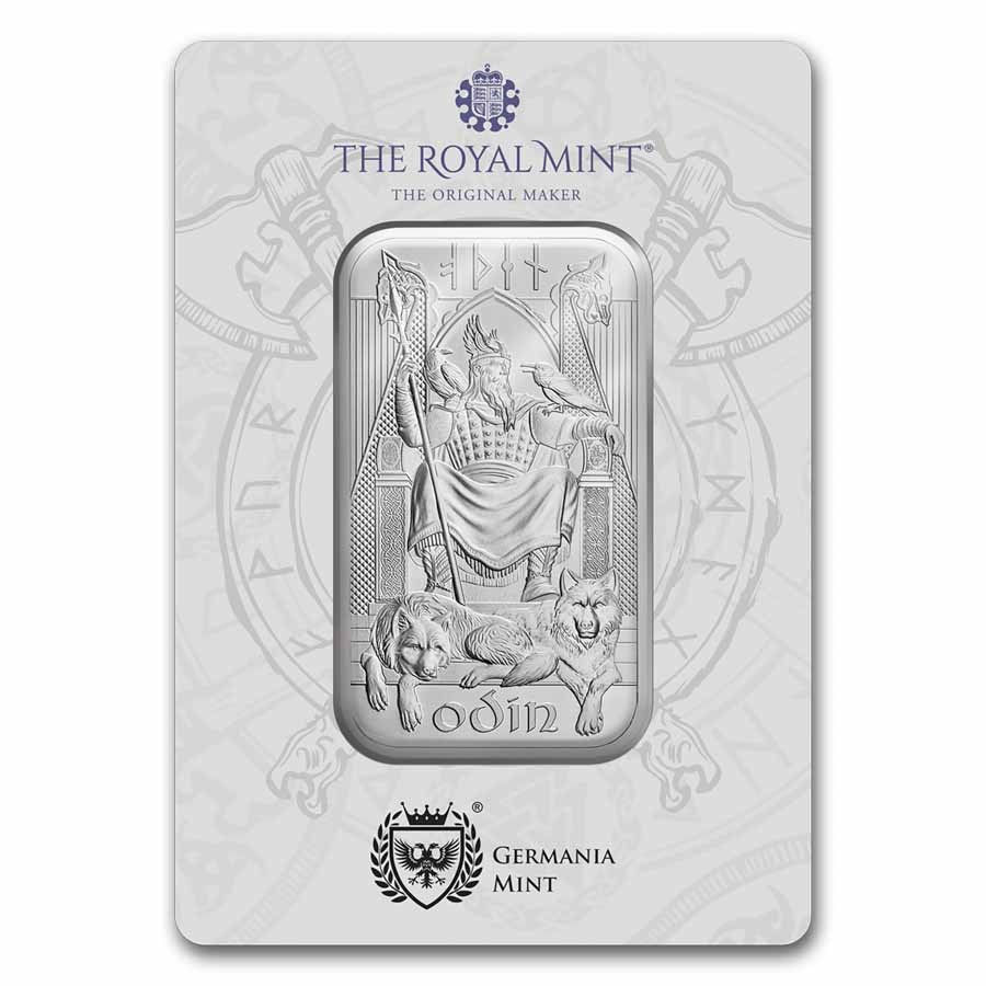 1 oz Silver Bar - The Royal Mint & Germania Mint Norse Gods: Odin