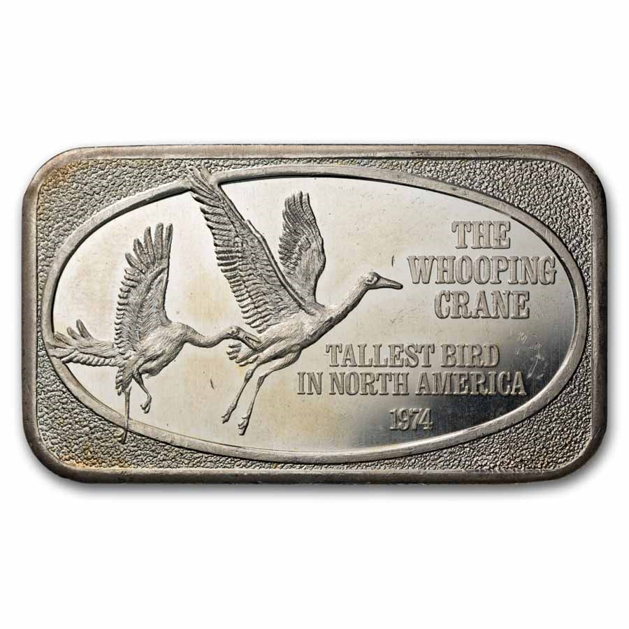 1 oz Silver Bar - The Whooping Crane (U.S. Silver Corporation)
