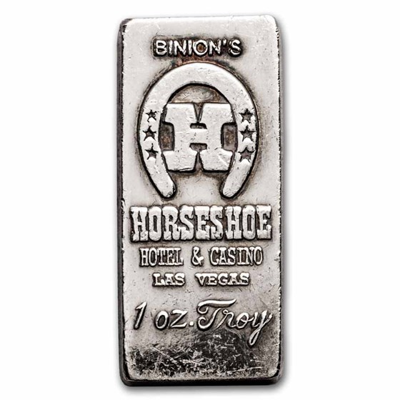 1 oz Silver Bar - Vintage Binon's Horseshoe Hotel & Casino