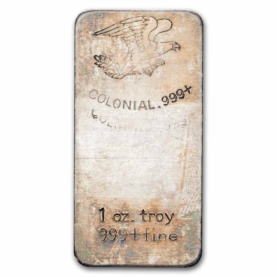 1 oz Silver Bar - Vintage Colonial (w/Double Stamp)
