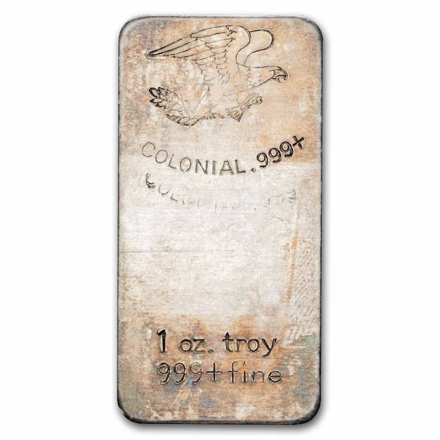 1 oz Silver Bar - Vintage Colonial (w/Double Stamp)