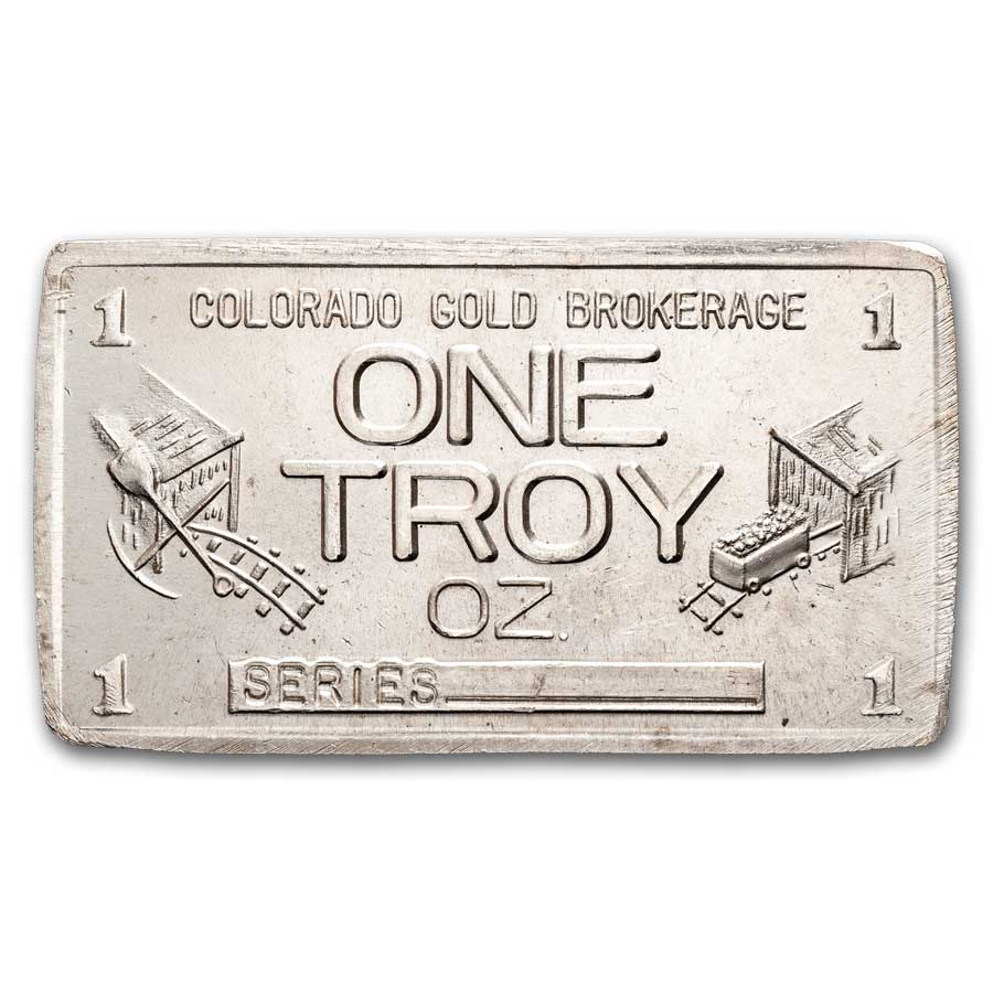 1 oz Silver Bar - Vintage Colorado Gold Brokerage