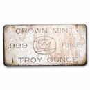 1 oz Silver Bar - Vintage Crown Mint