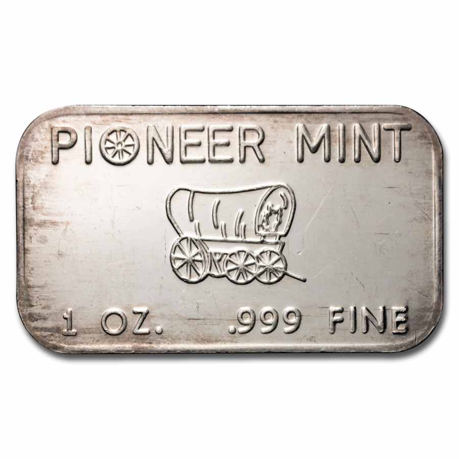 1 oz Silver Bar - Vintage Pioneer Mint (Random Motif)
