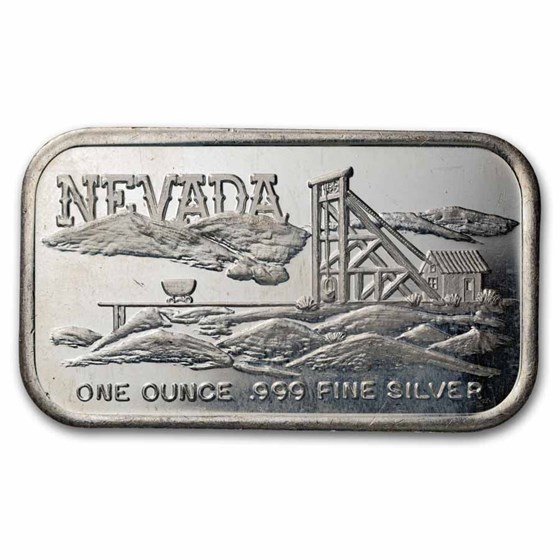 1 oz Silver Bar - Vintage SilverTowne (Nevada Mine)