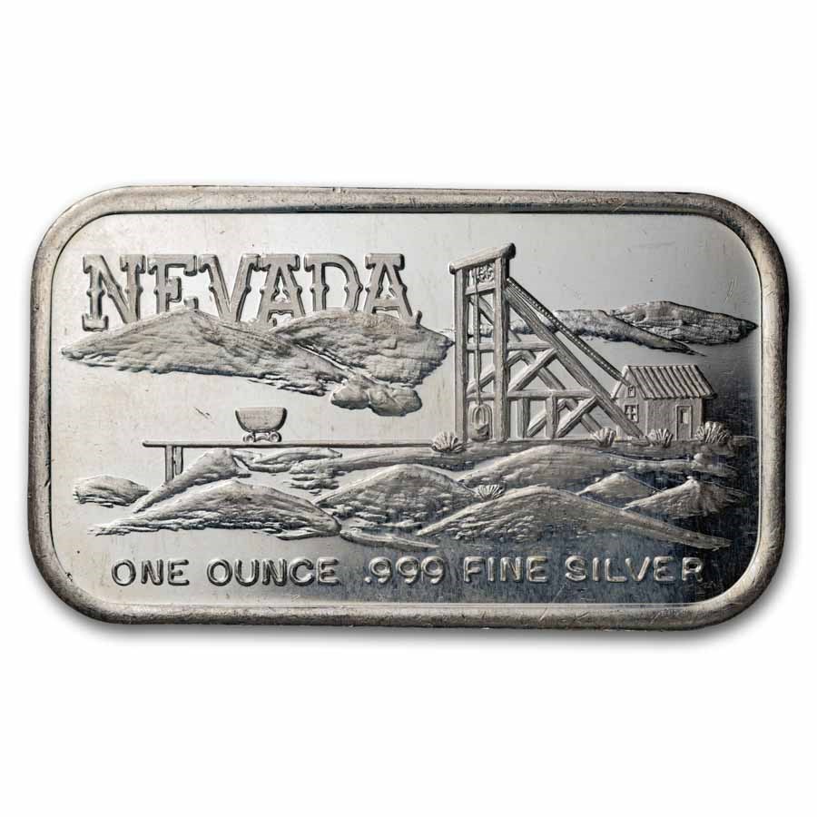 1 oz Silver Bar - Vintage SilverTowne (Nevada Mine)