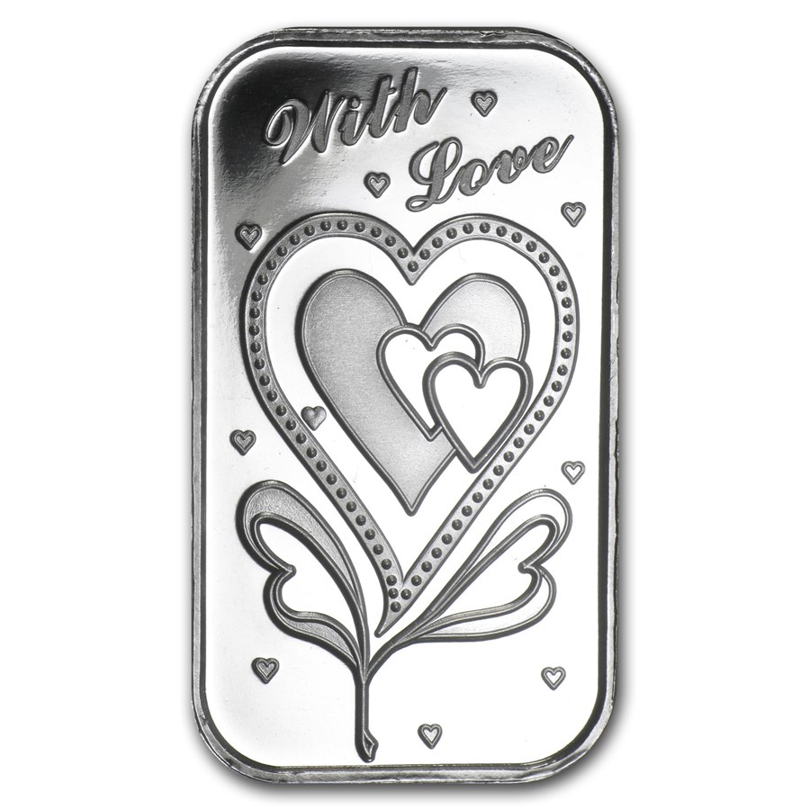 1 oz Silver Bar - With Love