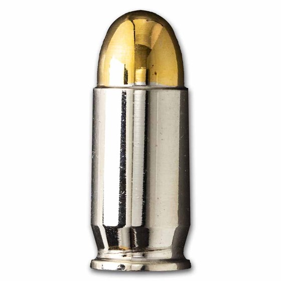1 oz Silver Bullet - .45 Caliber ACP (Gold Gilded) (No Box/COA) 1 oz Silver Bullet - .45 Caliber ACP (Gold Gilded) (No Box/COA)