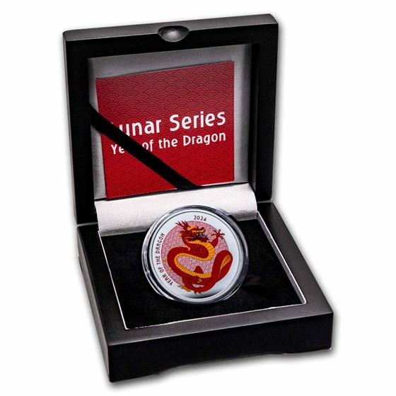 1 oz Silver CNY Holographic Proof - 2024 Year of the Dragon 1 oz Silver CNY Holographic Proof - 2024 Year of the Dragon