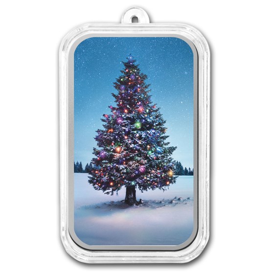 1 oz Silver Colorized Bar - APMEX (Christmas Tree) 1 oz Silver Colorized Bar - APMEX (Christmas Tree)