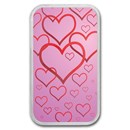 1 oz Silver Colorized Bar - APMEX (Floating Hearts)