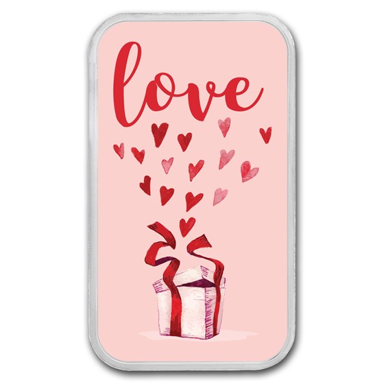 1 oz Silver Colorized Bar - APMEX (Gift of Love) 1 oz Silver Colorized Bar - APMEX (Gift of Love)