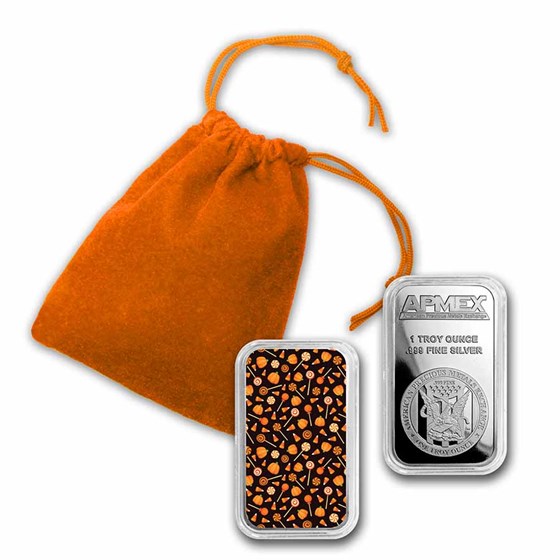 1 oz Silver Colorized Bar - APMEX (Halloween Treats Collage) 1 oz Silver Colorized Bar - APMEX (Halloween Treats Collage)