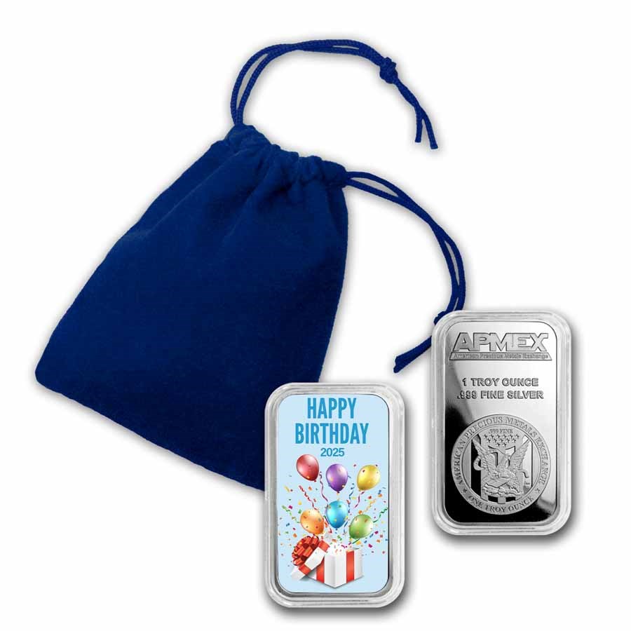 1 oz Silver Colorized Bar - APMEX (Happy Birthday 2023)