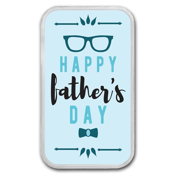 1 oz Silver Colorized Bar - APMEX (Happy Father's Day, Modern) 1 oz Silver Colorized Bar - APMEX (Happy Father's Day, Modern)